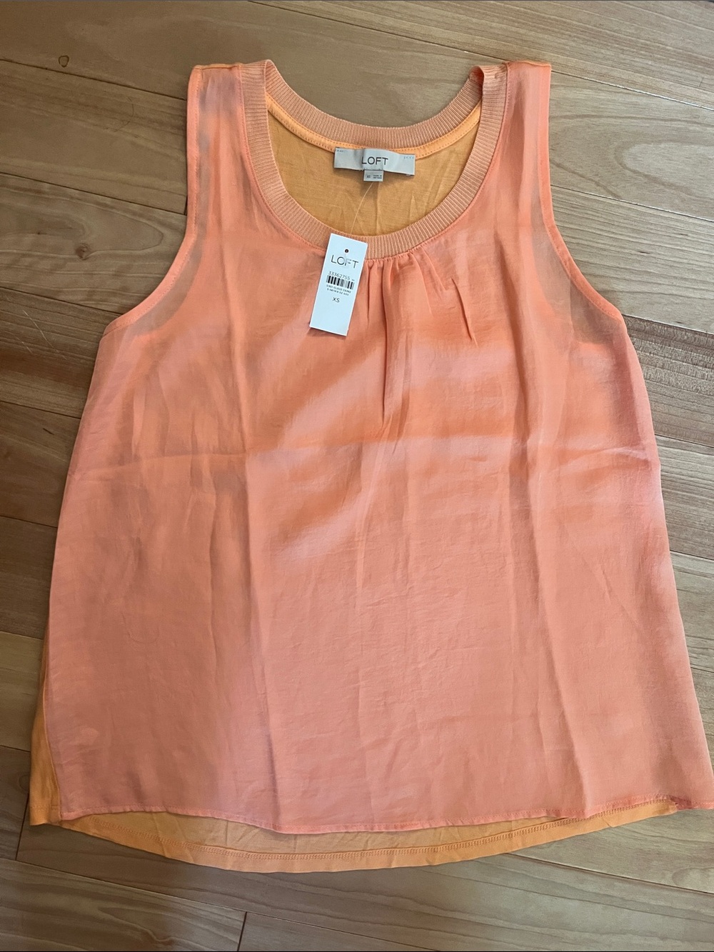 LOFT Peach-Orange Layered Sleeveless Tank